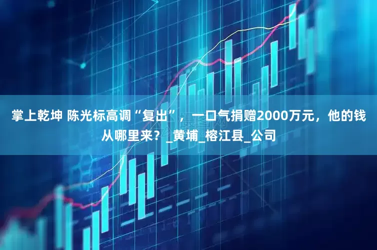 掌上乾坤 陈光标高调“复出”，一口气捐赠2000万元，他的钱从哪里来？_黄埔_榕江县_公司